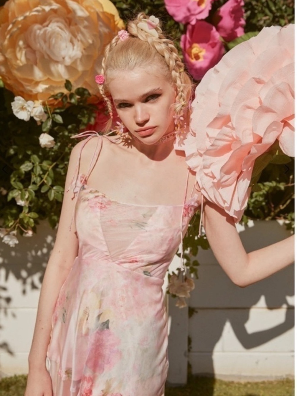 For Love & Lemons Lisa Floral Organza Maxi Dress - Picture 13 of 13
